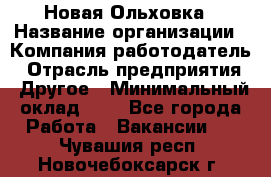 Новая Ольховка › Название организации ­ Компания-работодатель › Отрасль предприятия ­ Другое › Минимальный оклад ­ 1 - Все города Работа » Вакансии   . Чувашия респ.,Новочебоксарск г.